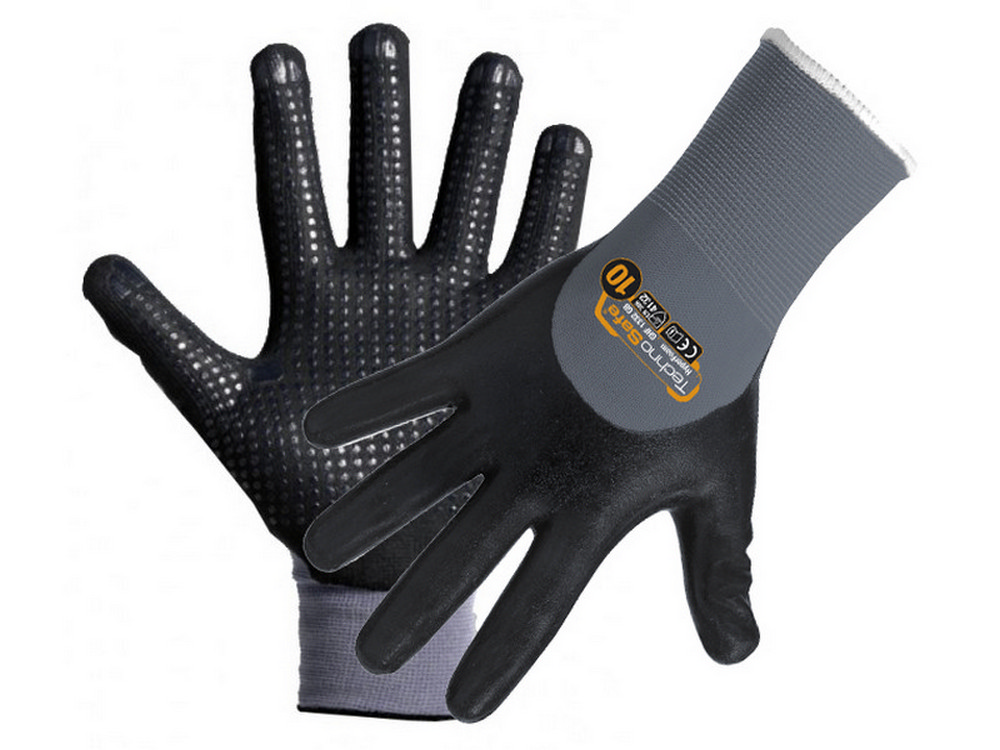 GUANTI IN NITRILE PALMO PUNTIN Col. Nero tg. 7