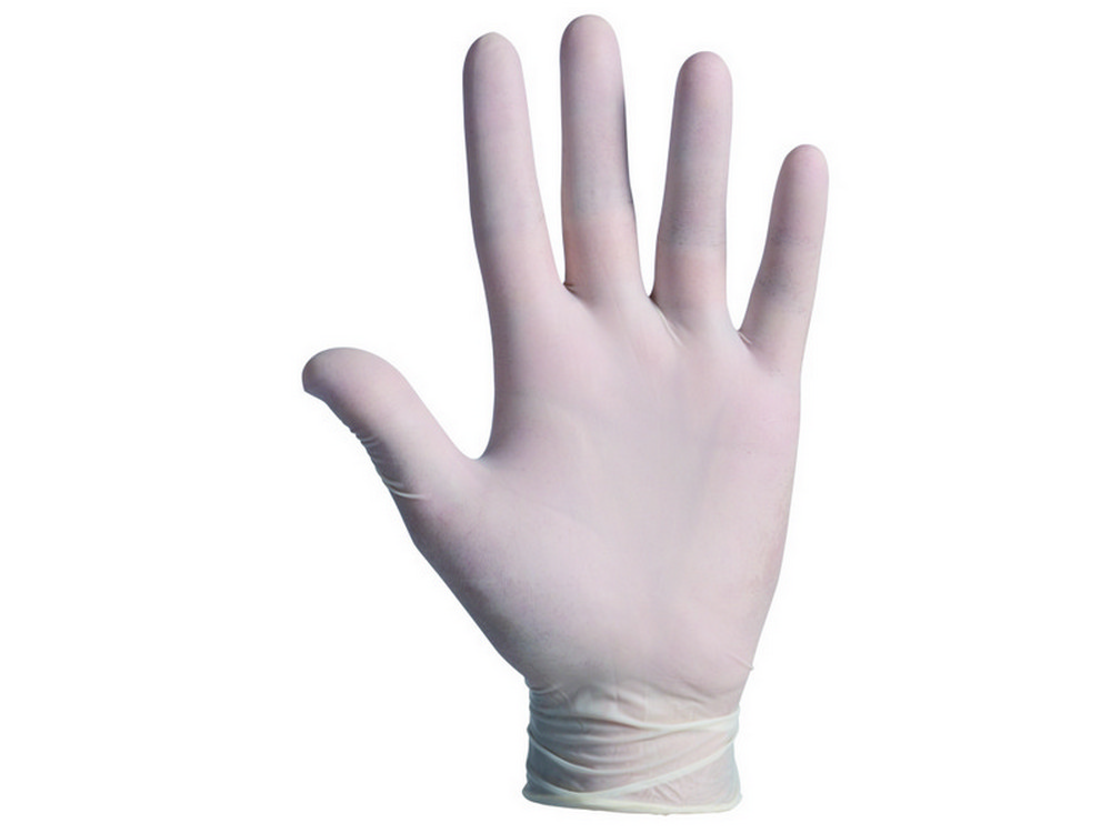 GUANTI MONOUSO IN LATTICE SENSITIVE CF.100 PZ. Col. Bianco tg. 7,5 (M)