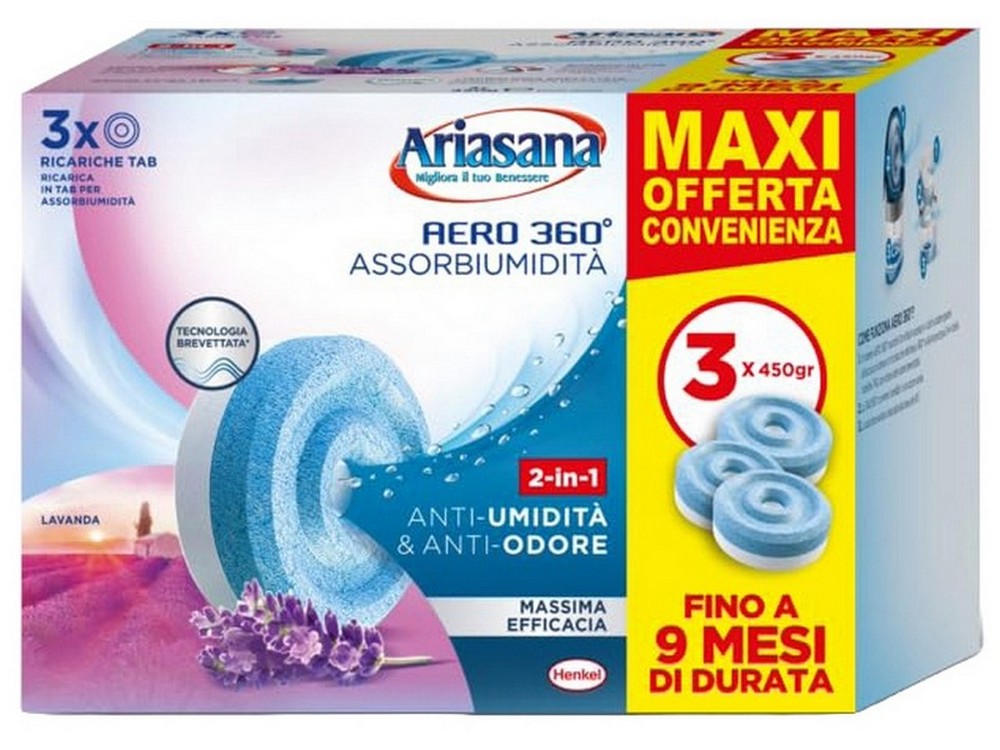 Henkel RICARICA ARIASANA AERO 360° pz. 3 x 450 gr. Lavanda