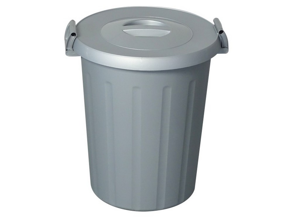 ICS BIDONE CON COPERCHIO OKEY Lt. 50 - Ø cm. 47x52 h col. Grigio