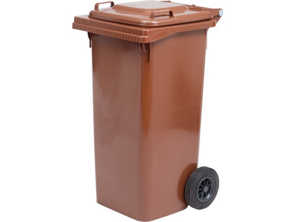 ICS BIDONE QUADRO PER DIFFERENZIATA Lt. 120 - cm. 55x50x94 h col. Marrone